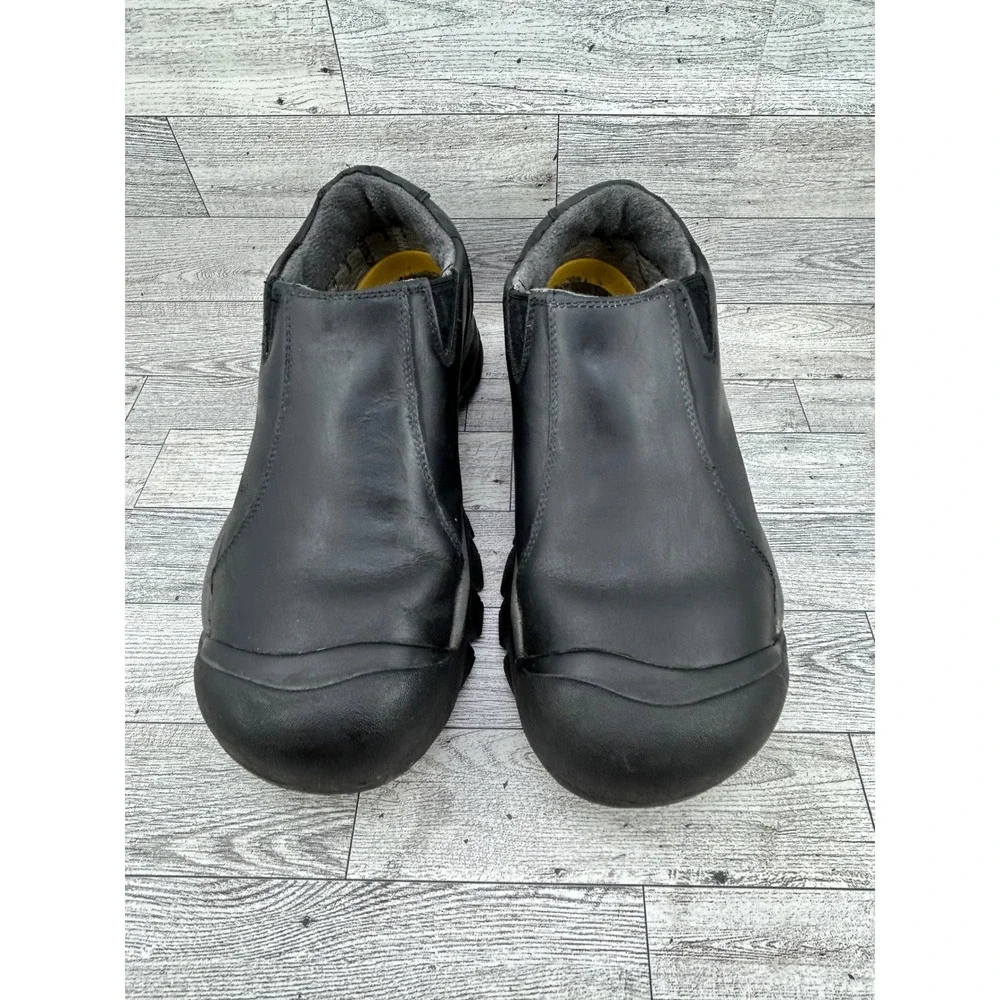 Keen Brixen Low Men 9.5 Black Leather Waterproof Insulated Slip On Shoes 1002268